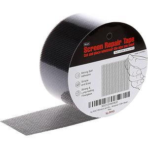 by.RHO Screen Repair Tape Strong Self-Adhesive Window & Screen Door Repair Kit, Fiberglass Screen Patch 2"15ft, Easy Cut and Apply, Indoor-Safe Adhesive, All-Weather (Black)