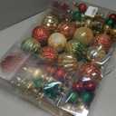 92ct Christmas Tree Decoration Set - Shatterproof Christmas Baubles with Strings for Wreath, Garland & Party Decoration, Red-Green