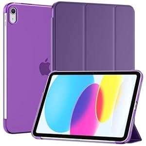 SUPFINE for iPad (A16) 11th Generation Case 11 inch 2025 & iPad 10th Generation Case 10.9 inch 2022, Slim Stand Hard PC Translucent Back Shell Cover (Support Touch ID, Auto Wake/Sleep), Purple
