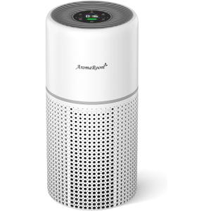AromaRoom Air Purifiers for Home Large Rooms, True HEPA Filter, 22dB Quiet Sleep Mode, Smart Auto Mode, Real-time PM2.5 Monitor & Child Lock, Air Cleaner for Pet Dander, Pollen, Smoke | Real-time PM2.5 Monitor & Child Lock, True HEPA Filter, Air Cleaner for Pet Dander, Pollen, Smoke, Smart Auto Mode