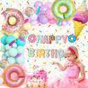 Donut Sweet Balloon Garland Arch Kit, Donut Party Supplies Sets Multi Color Donut Shaped Balloons for Wedding Donut Themed Birthday Party Photo Props