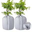 Tlswshsy 2PCS Plant Winter Protection Pot - 19.7" x 17.7" Flower Pot Protection Bag - Anti-Frost Winter Pot Plant Cover with Drawstring and Zipper for Winter Outdoor Fruit Trees Potted Plants Shrub