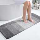 OLANLY Bathroom Runner Rugs 47x17, Extra Soft Absorbent Microfiber Bath Rugs, Rubber Backing, Quick Dry, Machine Washable Bath Mats for Bathroom Floor, Tub and Shower, Home Decor Accessories, Grey
