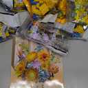 Sunflower Bouquet Building Set with Vase, Gift for Mom Wife Women Girlfriends Adults Couple Teens, Artificial Botanical The Starry Night Flower for Home Office Dcor (1147 PCS) (Yellow and Blue)
