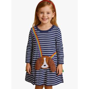 HILEELANG Toddler Girl Long Sleeve Dress Cotton Casual Jersey Shirt Playwear Applique Dress 5Y