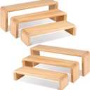 2 Sets, 6 PCS Total, Wood Risers Display Stand, Cupcake Dessert Cake Stand, Wooden Cologne Perfume Stands, Wood Riser for Kitchen Counter, Vendor Booth Display Items, Size: 9.4in, 10.6in, 11.8in (Natural Color)