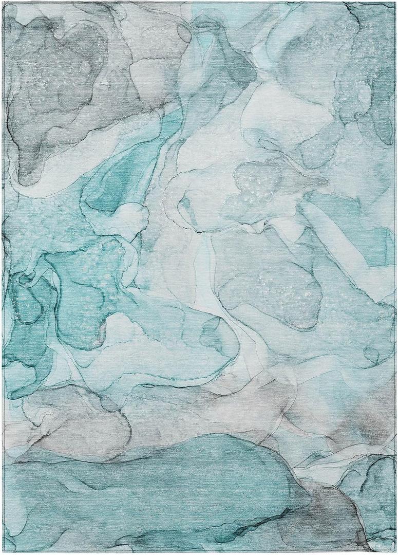 Addison Rugs Chantille ACN512 Teal 10' x 14 Indoor Outdoor Area Rug, Stain Resistant, Machine Washable, Non Shedding, Bedroom, Living Room, Dining Room, Kitchen Rug