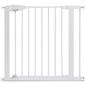 Munchkin Easy Close Pressure Mounted Baby Gate for Stairs, Hallways and Doors, Walk Through with Door, Metal, White, 35x29.5 Inch (Pack of 1)