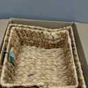 HOONEX Water Hyacinth Storage Baskets for Organizing, Decorative Wicker Baskets with Carrying Handles, Set of 2, Natural