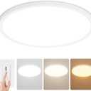 16 inch LED Ceiling Light Fixture, 32W 3200lm Flush Mount Ceiling Light, Ultra Thin, Dimmable, 3000K/4500K/6000K Selectable, for Home Office, Kitchen, Bedroom, Dining Room, Living Room, White