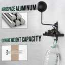 PUERSI Helmet Holder Wall Mount with Shlef, 180 Rotation Helmet Storage Rack for Motorcycle Bike Racing Outerwear Sports Gear Display Motorcycle Accessories