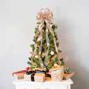 45 * 13Inch Christmas Tree Topper Bow Decoration, Giftable Large Glitter Tree Decoration Ornaments(Rose Gold)