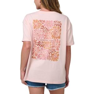 Quiksilver Women's Terra Flora Boyfriend T-Shirt, Pink Salt, Large