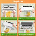 Compact Vacuum Sealer Machine, 75KPA Strong Suction, LED Digital Timer Display, Dual Use for Dry & Wet Foods, Includes 20 Bags, Ideal for Home Kitchen Use, White