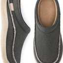 Zigzagger Men's Slip On Moccasin Slippers, Indoor/Outdoor Warm Fuzzy Comfy House Shoes, Fluffy Wide Loafer Slippers (7-8, Dark Grey)