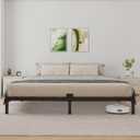 6 Inch Low Profile Queen Size Bed Frame, Noise-Free Heavy Duty Metal Platform with Mattress Stopper, No Box Spring Needed, Easy Assembly Steel Support, Black