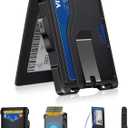 Wallet for Men, Minimalist Slim Mens Wallet with Money Clip, RFID Blocking Smart Pop Up Card Wallet with ID Window, Compact Bifold Wallet,Metal Aluminum Credit Card Holder (Black)