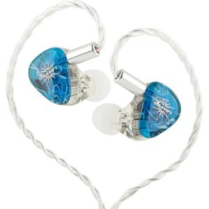 Kiwi Ears Orchestra Lite in Ear Monitor, Custom 8BA HiFi Earphone, Studio Monitor Headphone, Wired Earbuds with Detachable OFC Cable, Handcrafts Faceplate for Audiophile Musician (Blue)
