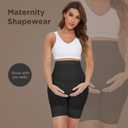 Maternity Underwear Over Bump, Womens High Waist Mid-Thigh Pregnancy Shapewear Boyshorts Panties for Under Dresses (Black, M)