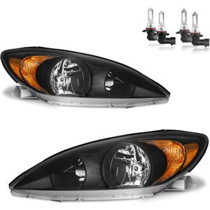 KarSpareHub Headlights w/Bulbs for 2002-2004 Toyota Camry LE XLE
