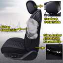 Aierxuan 5 Car Seat Covers Full Set Waterproof Leather Universal Fit Nissan Honda Civic CRV Hrv Kia Sorento Toyota Corolla 4Runner Camry Hyundai Jeep Ford Focus Edge Mazda (Full Set, Black)