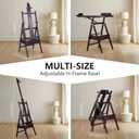 H Frame Artist Easels for Painting, Large Beech Wood Painting Easel with Storage Drawer Floor Standing Easel Stand for Adults, Foldable & Adjustable Studio Canvas Art Stand, Walnut