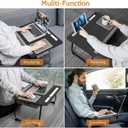Laptop Lap Desk, Lap & Bed Desk with Adjustable Cushion, Fit up to 17" Laptop Stand for Couch, Foldable Computer Tray Table for Adults, with Wrist Rest, Tablet & Phone Holder, Mouse Pad