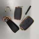 Key Fob Cover for Land Rover with Key Chain, Upper Leather + Soft TPU Key Cover Case Shell for Land Rover LR4 Range Rover Sport Evoque Jaguar XF XJ XJL F-pace (Black)
