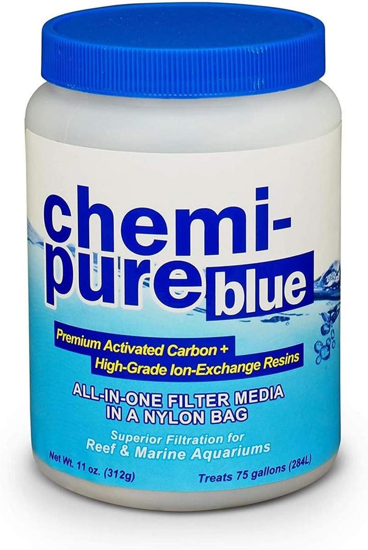 Boyd ChemiPure Blue 11oz Aquarium Filtration Media Premium Extruded Carbon + IonExchange Resins in Nylon Bag Clears Toxins, Phosphates & Metals (4.4 Ounce (Pack of 1)