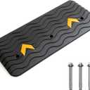Rubber Threshold Ramp, 4" Rise Wheelchair Ramp Doorway, 33,069 Lbs Load Capacity, Non-Slip Surface Rubber Curb Ramp for Wheelchair and Scooter (4" Height)