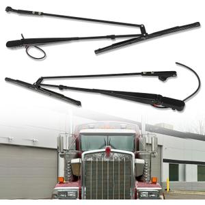 1 Pair Windshield Wiper Arm Fit for Kenworth T600 T660 T800 W900, 1985-2015 - Replace R23102922 R23102923 (Front Left+ Front Right) with Spray Nozzle and Blade with One Year Quality Assurance