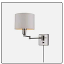 Globe Electric Anderson 1-Light Brushed Steel Plug-In or Hardwire Wall Sconce