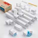Mini Split Line Set Cover: 4" 17Ft Line Set Cover Kit for Minisplit with Flexible Duct, Decorative Lineset Hide Cover Kit for Air Conditioner, HVAC, Heat Pumps, Central AC Pipe, White