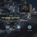 Dash Camera 2 Channel Car Camera 360 Front Interior Dash Camera FHD DVR 3" LCD Super IR Night Vision 24 Hour Parking Monitor Motion Detection