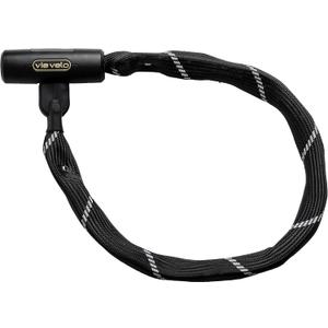 Via Velo 7mm Square 4-Sided Chain Bike Lock, 2.96ft Length, 4 Keys, Sold Secure Bronze, Black, Chain Bike Lock