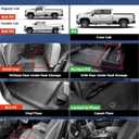 All Weather Floor Mats 2014-2018 for Chevy Silverado & GMC Sierra 1500, 2015-2019 2500HD 3500 HD, Only Crew Cab & Front Center Console & Bucket Seat, Waterproof TPE Rubber Car Accessories