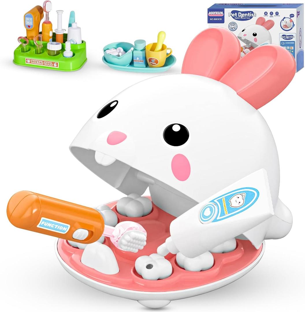 2 x Easter Gifts for Kids - 31 Pcs Dentist Kit for Kids 3-5 Pretend Play Kit Toys for Role Play Pretend Playset Kit for Toddlers - Easter Basket Stuffers for Children