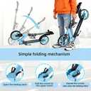 2-Wheel Foldable Kick Scooter for Kids, Teens & Adults Adjustable Handlebar, Smooth ABEC-7 Bearings, LED Wheels Option, Up to 220 lbs Max Load, Outdoor & School Commute Scooter, Gift for Boys&Girls
