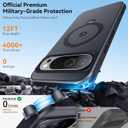 360 Spin Magnetic Stand for Google Pixel 10 Pro XL Case, Fit for Magsafe, 4X Mil-Grade Protection, Anti-Fingerprint, Non-Slip Shockproof Slim for Pixel 10 Pro XL Phone Case with Kickstand, Matte Black