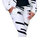 PAODIKUAI Women's 2 Piece Outfits Long Sleeve Stripe Jacket Top and Pants Suit Set, S