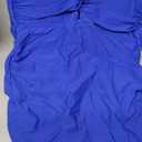 Eomenie Women's Push Up Wrap Front Swimsuit One Piece Tummy Control Bathing Suits Bandeau Support Slimming Swimwear (Large, Blue)