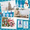 Peryiter 10 Set Winter Snowfalke Gnomes Hanging Ornaments Gifts Plush Beard Doll Blue and White Christmas Appreciation Gifts for Coworker Employees Staffs or Christmas Tree Home Office Decor