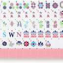 American Mahjong Tile Set,166 Tiles White Pink Acrylic Carving Tiles,Mahjong Game Set with Portable Travel case(Racks Not Included)