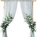 Ling's moment Wedding Arch Flowers for Wedding Ceremony Arrangement Decor, 2 Pcs Fake Flowers Swag Floral Garland Decoration, 2pcs Drapes Kit, Backdrop Stand for Party Wedding Gifts|Dusty Blue & Navy