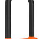 Sportneer Bike Lock - 17mm Shackle Heavy Duty Anti Theft Bike U Lock with 2 Keys - Bicycle U-Locks with Sturdy Mounting Bracket for Road, Mountain, Electric & Folding Bike, Size 7.76''x5.02'' (Black and Orange)