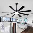 72 Inch Ceiling Fans with Lights, Ceiling Fan with Remote and Wall Switch, 6 Speed Reversible Quiet DC Motor, 3 CCT, Dual Finish 8 Blades,Indoor/Outdoor Brown Modern Ceiling Fans for Living Room Patio