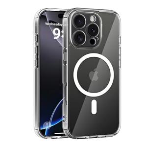 COOLQO Magnetic for iPhone 16 Pro Max Case, Compatible with MagSafe, 15 FT Military Grade Drop Protection, Scratch-Resistant Back Non-Yellowing Protective Shockproof Slim Phone Bumper Case, Clear
