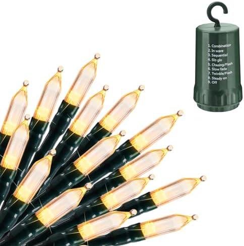 AMMAKER Christmas Light, 100 LED Battery Operated Christmas Lights with Timer for Indoor Outdoor Wreath Wedding Party Garden Home Decor, Waterproof, Warm White 39.5FT