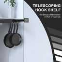 Pull Out Pot Racks, Pot and Pan Organizer with Hooks, Kitchen Pots and Pans Rack Pot Hanging Holder Under Cabinet, Aluminum Alloy Sliding Under Storage (Gray, 7 Hooks)