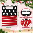 Sinmoe 200 Pcs Plastic Christmas Bags Bulk Christmas Merchandise Gift Bag with Handle 9" x 12" Reusable Xmas Goodie Treat Pouch for Candy Retail Shopping Business Party(Black Red,Mouse)